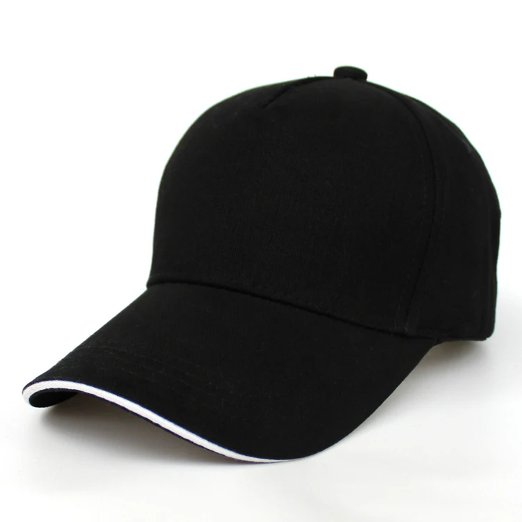 100% pure cotton high quality 5 panel outdoor baseball cap hat whole custom adjustable metal slide buckle Fashion baseball cap