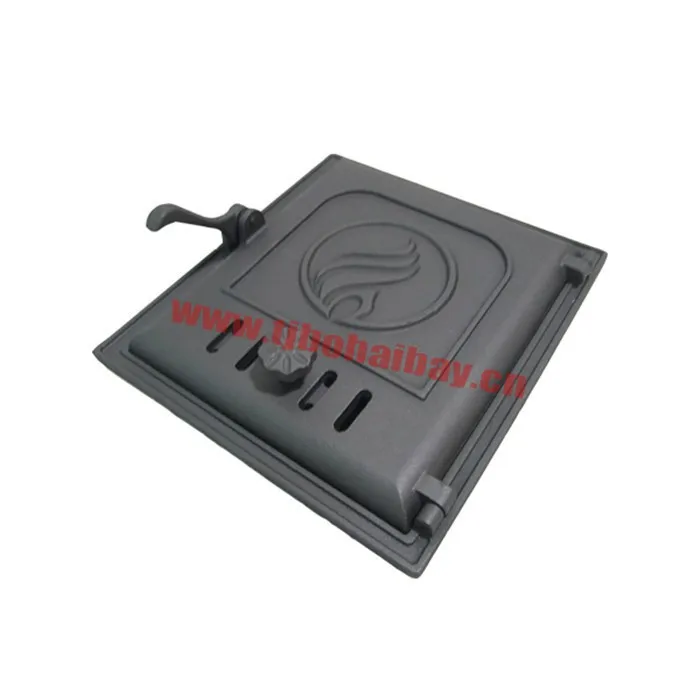 Modernist elegant design cast iron fireplace door