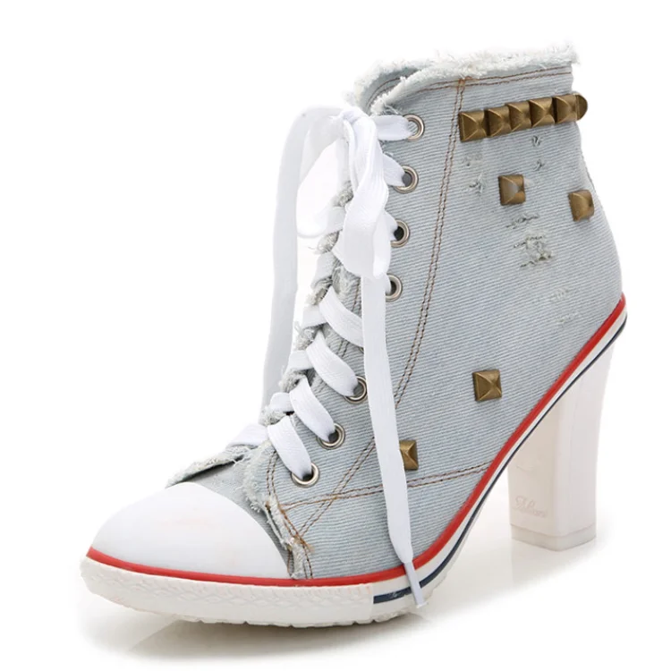 Popular Canvas High Heel  Sports Running Sneakers for Women
