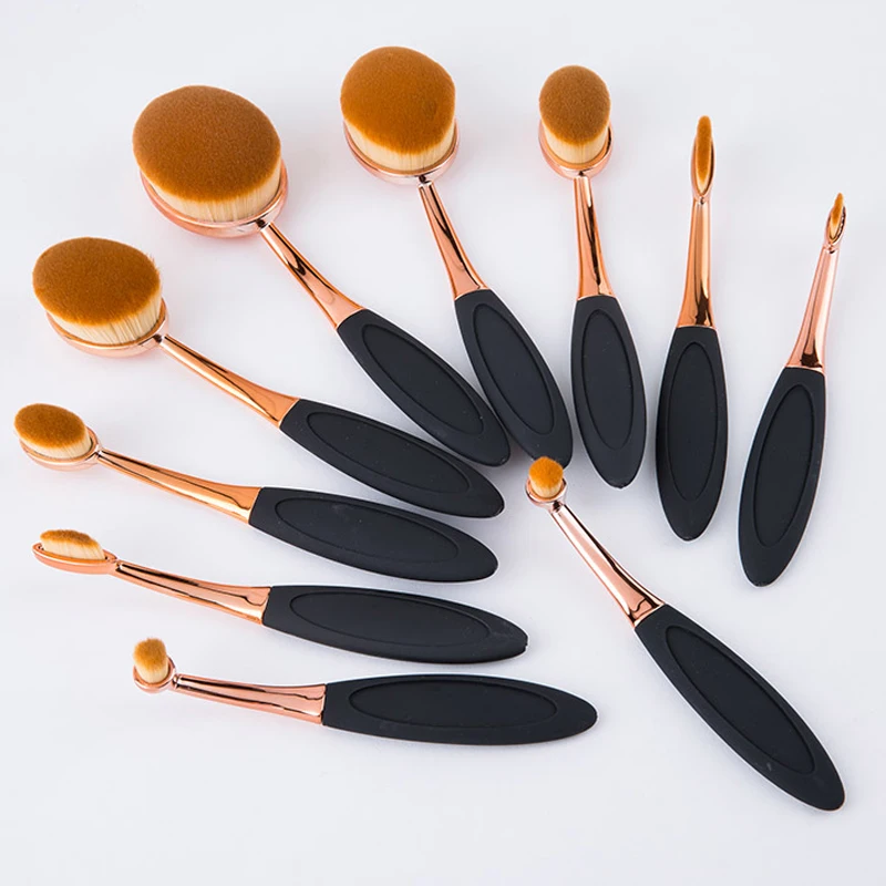 10 шт., овальные зубные щётки для макияжа