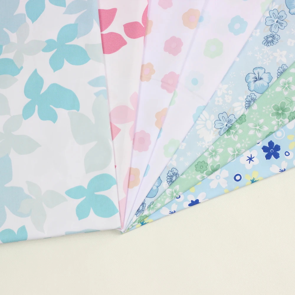 
print green blue flower T/C 65/35 23*23 104*61 plain poplin fabric of clothing 