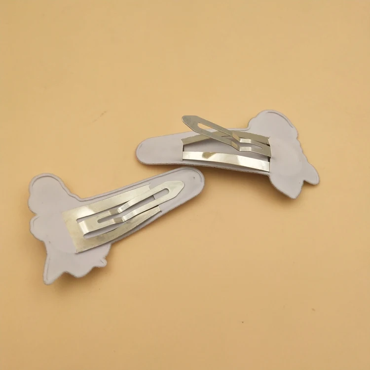 
Wholesale high quality custom glitter printed metal kids snap hair clips for girls 