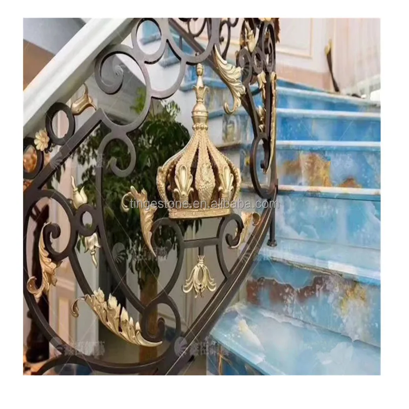 
Luxury Blue onyx slab for the floor design 