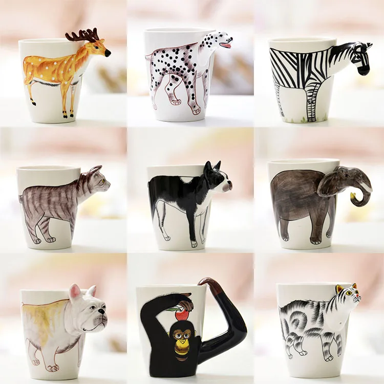 Персонализированная 3D кружка для собак с милыми животными кофе Бигль Шиба-ину керамическая набор многоразовых