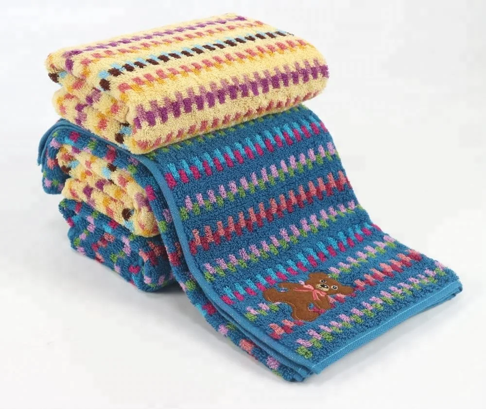 
In Stock china made 100 cotton towels hotel white terry bath towels striped 100% cotton towel 