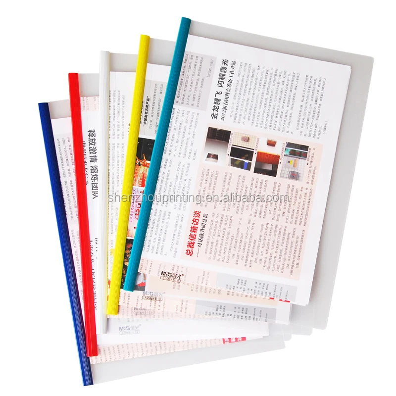 
New design custom multi color file folder document holder slide binder clear file with swing clip 