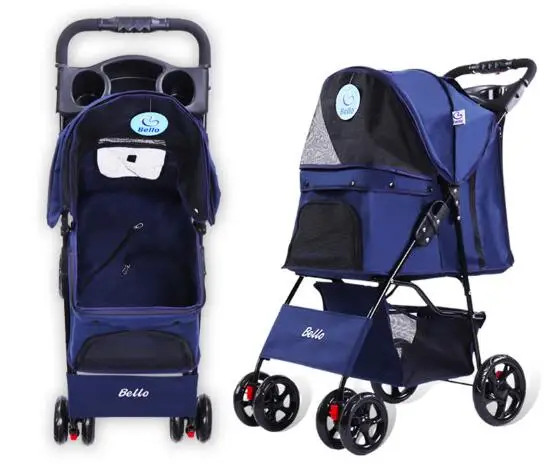 Dropshipping Cat Stroller Puppy Pushchair Travel Cart Jogging Buggy Carrier Dog Pram