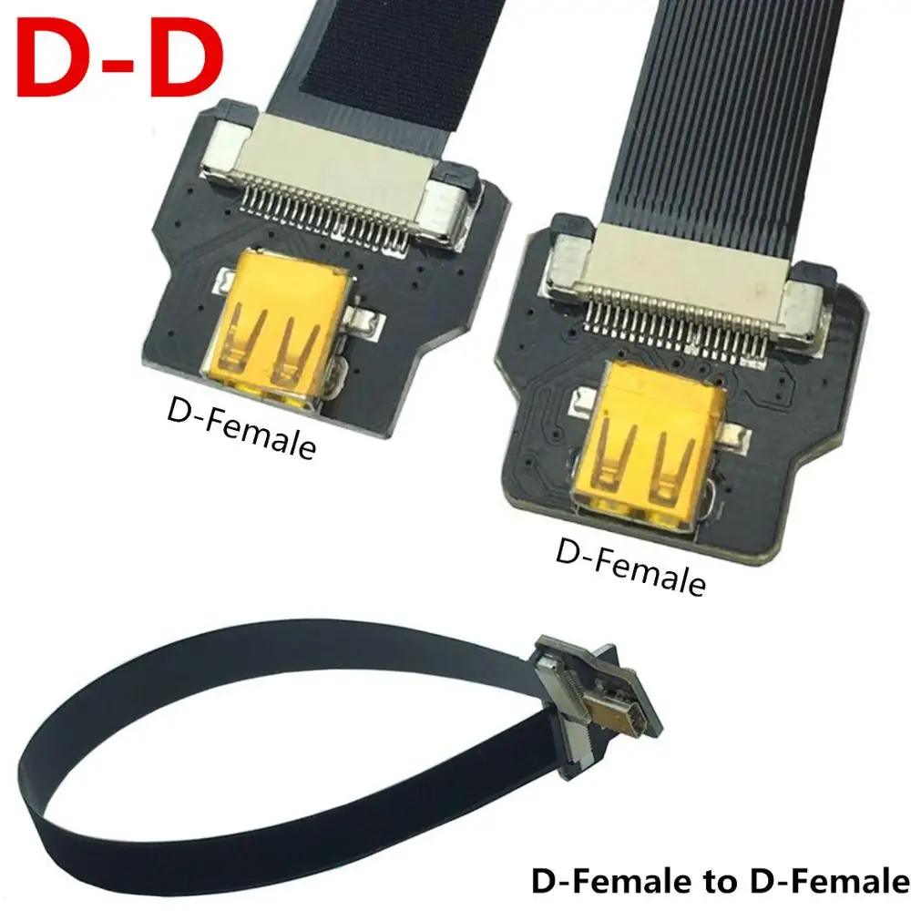 90 degree Elbow Angled Flat Ribbon HDtv fpc FPV Cable 11.8' Thin HDtv HDM Cable