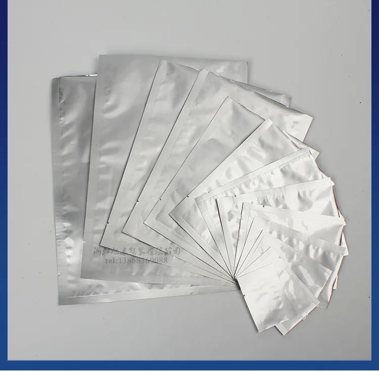 Trilateral seal pure aluminum foil bag vacuum self-sealing tea packaging food sealing mask packaging bag wholesale