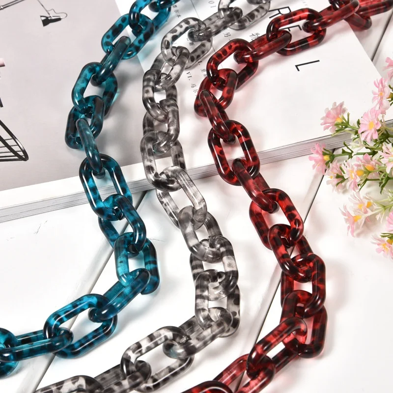 
Fashion Clear U shaped 40*25mm Acrylic Chain Transparent Plastic Resin Chain Necklace Bag Accessories for Women Shoulder bag 