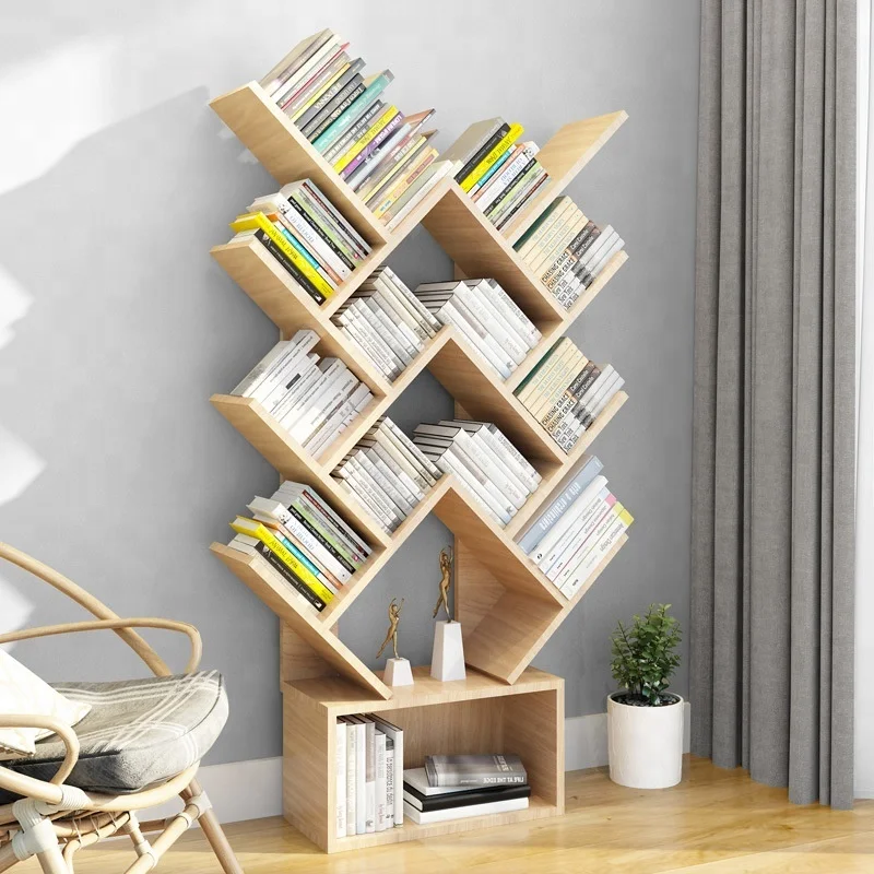 
Customized Colorful Modern Wood Home Furniture Living room bookcase library study room decorative Wood Tree bookshelf 