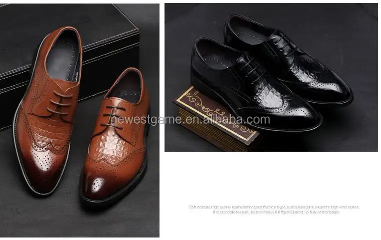 
Classic Business Trends man brogue dress shoes Crocodile leather shoes men big size 46 47 48 free shipping 