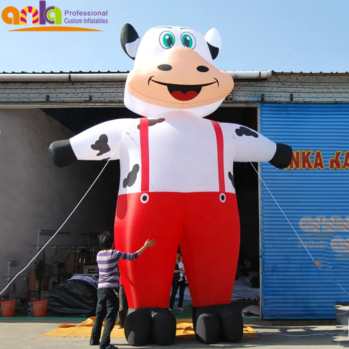 Factory price inflatable cow costume/ life size large inflatable cow for sale