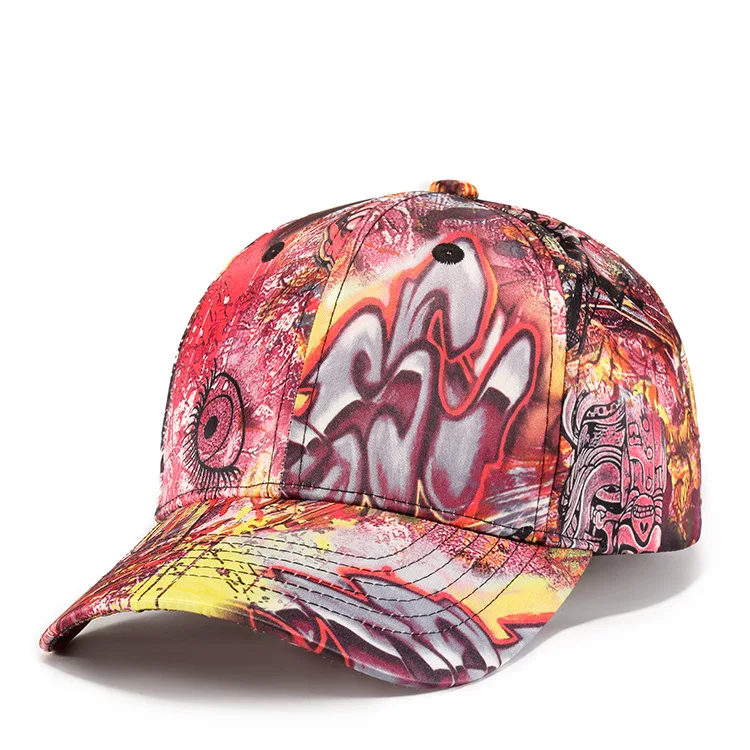 Wholesale korean style tropical printing graffiti hiphop cap baseball