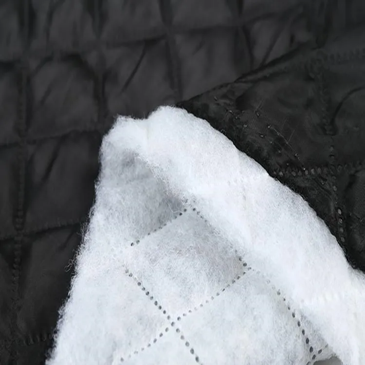 170T Taffeta Bonding Cotton Wadding Two Layers Pre Quilted Embroidery Fabric for Coat Hat