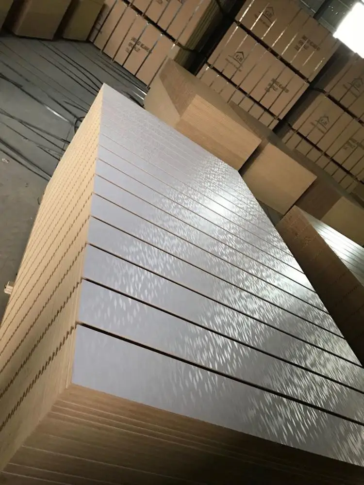 
High quality melamine MDF slotted wall panel 