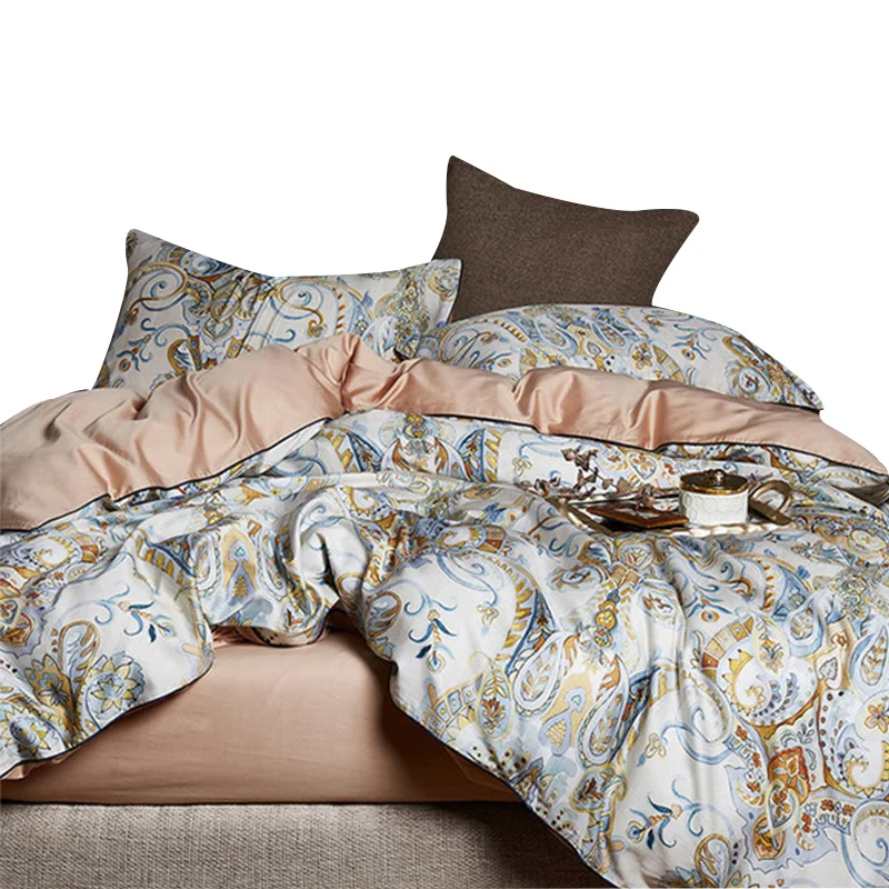 60S combed 100% egyptian cotton luxury home duvet cover 3d digital printed bedding sheet sets