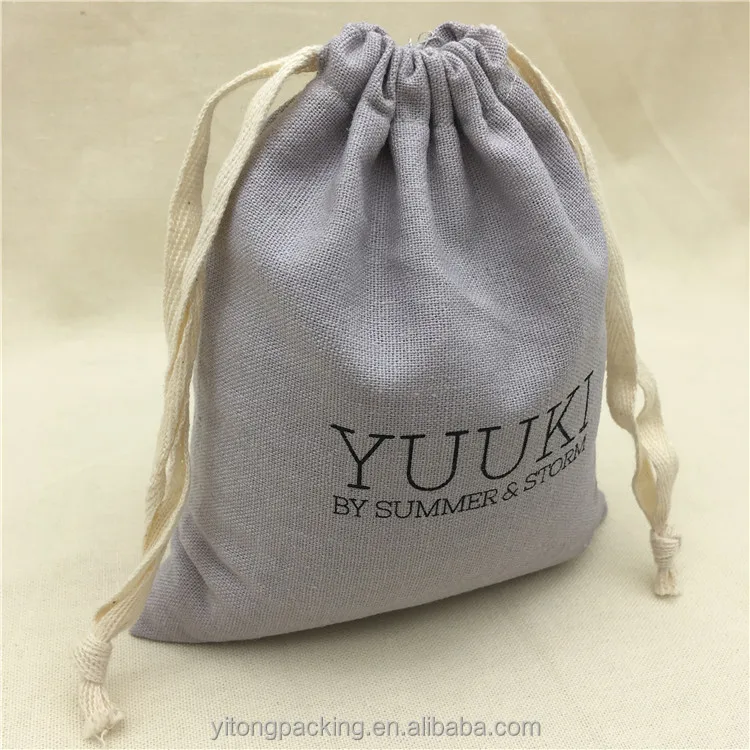 Льняные подарочные пакеты на шнурке