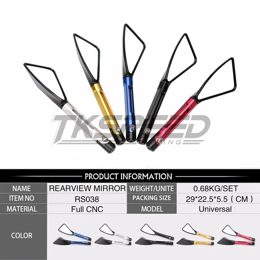 
Universal Aluminum CNC Motorcycle Rearview Side mirror for Hyosung Yamaha BMW Honda Suzuki Ducati Kawasaki KTM benelli ATV 