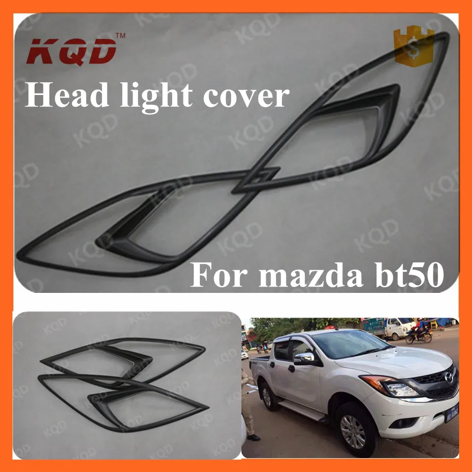 Matte black head lamp cover accessories part chrome headlight cover for bt-50 mazda