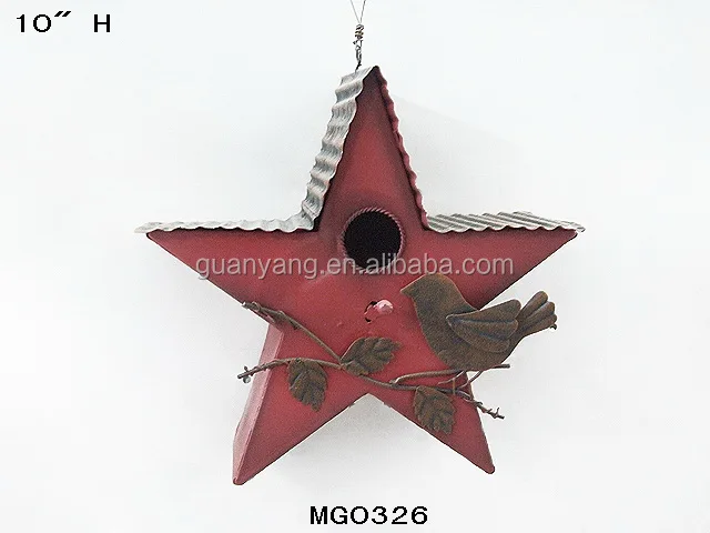 Metal Hanging Birdhouse Bird Cages Bird Hotel Red Garden Decoration Pet Cages, Carriers & Houses Sustainable Bird Feeder Ladydug