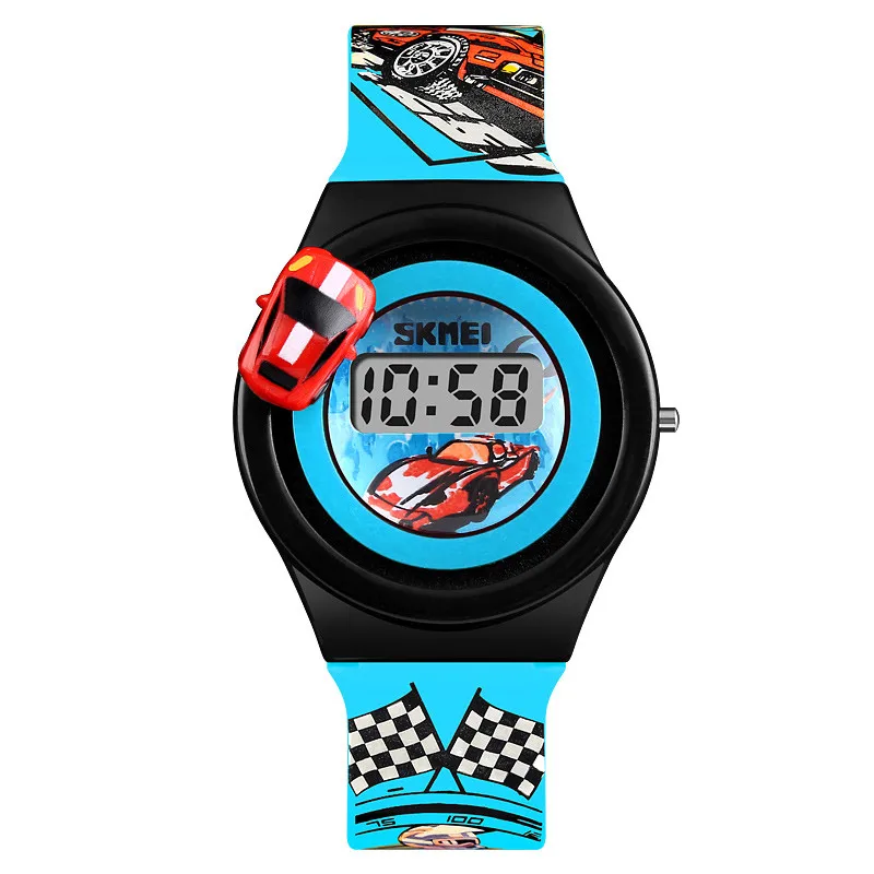 Fashion rotatable car kids digital sport watch cheap children wrist watches skmei 1376