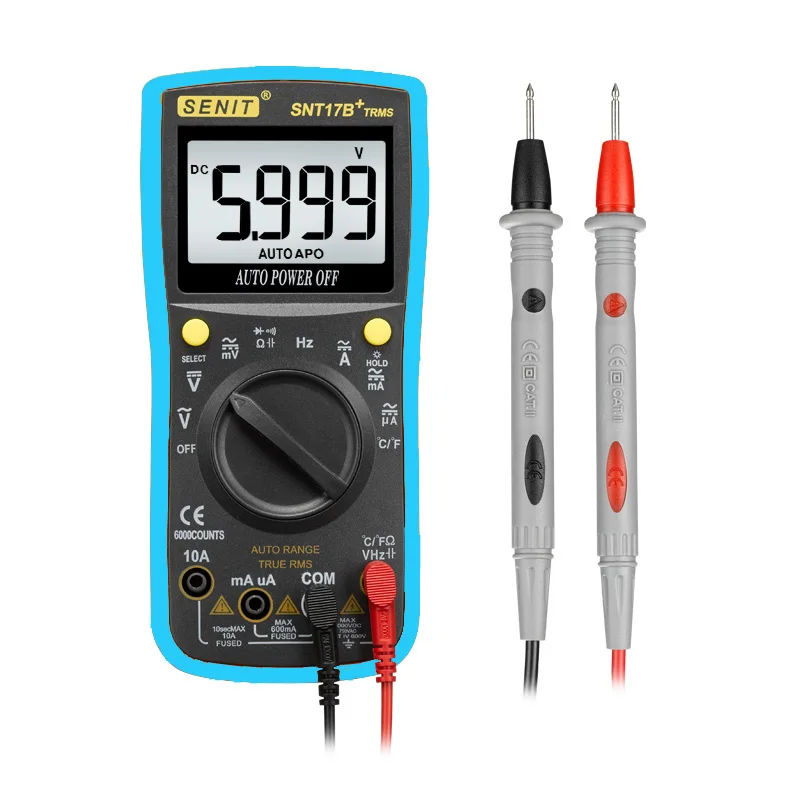 
SNT17B+ Auto Range Digital Multimeter 6000 Counts AC / DC Measurement Tool 