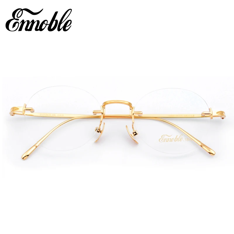 Custom 18K Gold Round Glasses Frame Unisex Business Casual Eyewear Frames EH009
