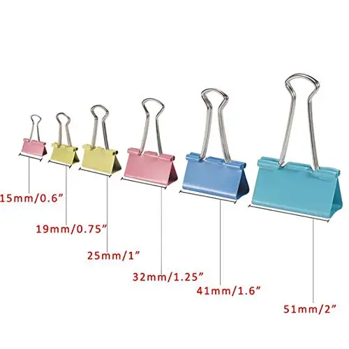 25mm Binder Clip Long Tail Clips Colorful Metal for Stationery Supplies
