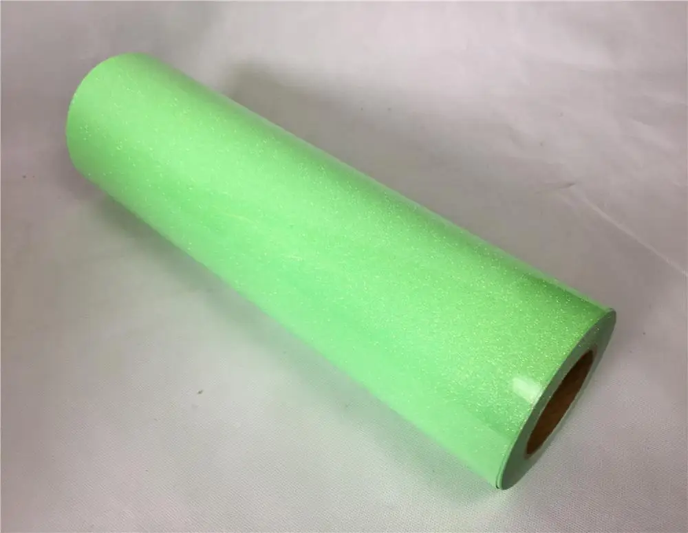 Neon Green Glitter Vinyl Transfer Wholesale Custom Heat Transfer Rhinestone Transfer