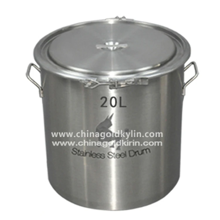 20 liters Professional Stainless Steel Pail with Lid for Milk and Food Storage