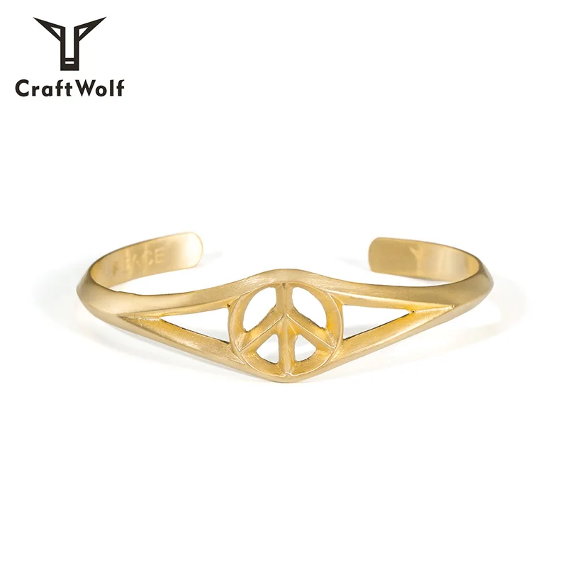 Craft Wolf Fashion Jewelry Other Accessories Stainless Steel Love Peace Bracelet wholesale Original design jewelry factory