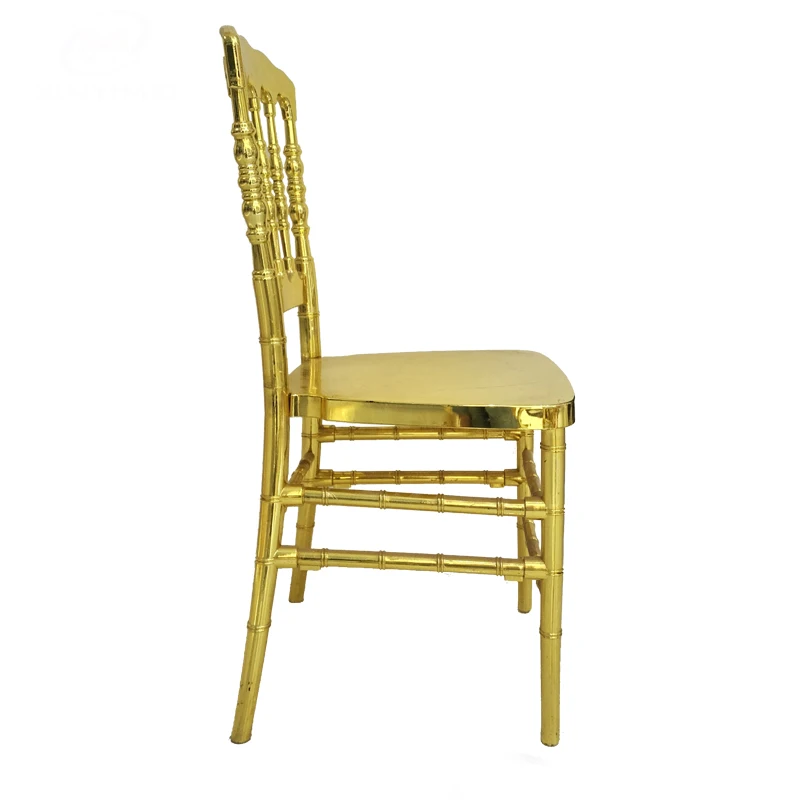 Wedding furniture chair chrome finished high light PP napoleon chair