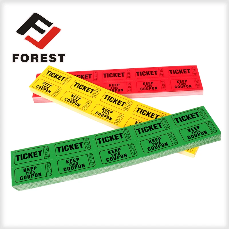 supplier raffle tickets, lottery tickets, arcade ticket roll printing