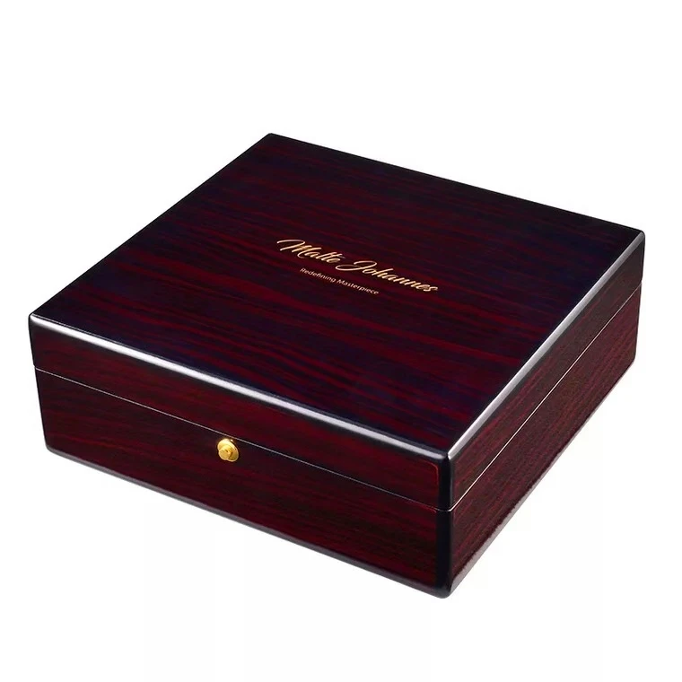 Custom Luxury Glossy Lacquer Empty Phone Box Wooden Cellphone Box