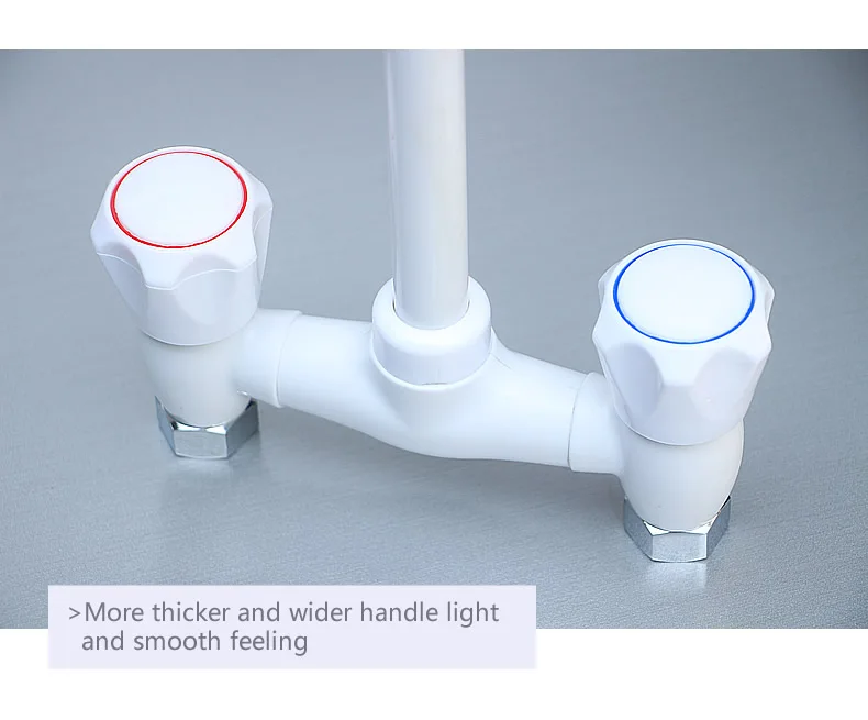 
wall mounted double handle cold and hot water mix plastic faucet 