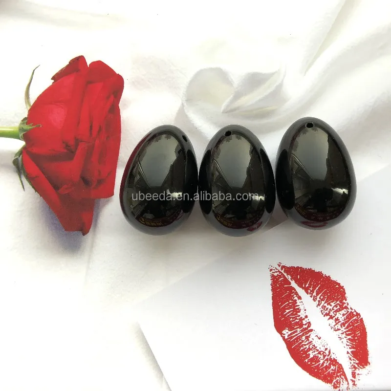 Wholesale safe vaginal strength black obsidian crystal egg