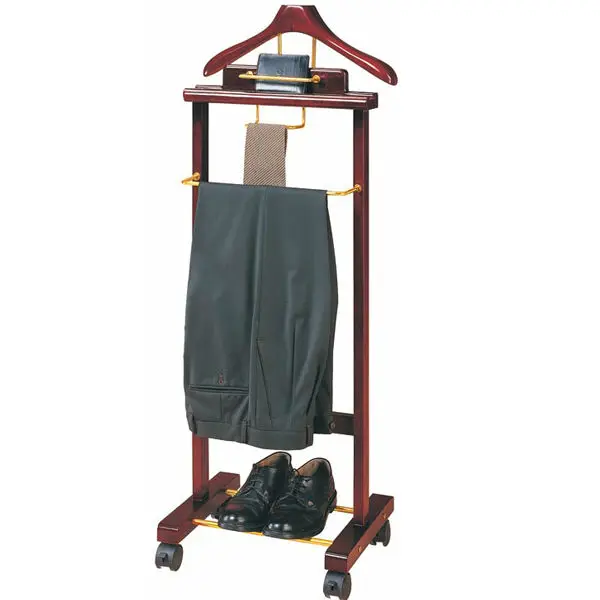 Hotel Furniture Rolling Wooden Valet Stand