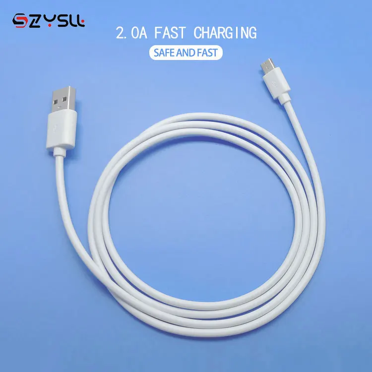 
2019 New Wholesale Cheap White USB Cable Android Fast Charging USB 2.0 Micro B Cable 
