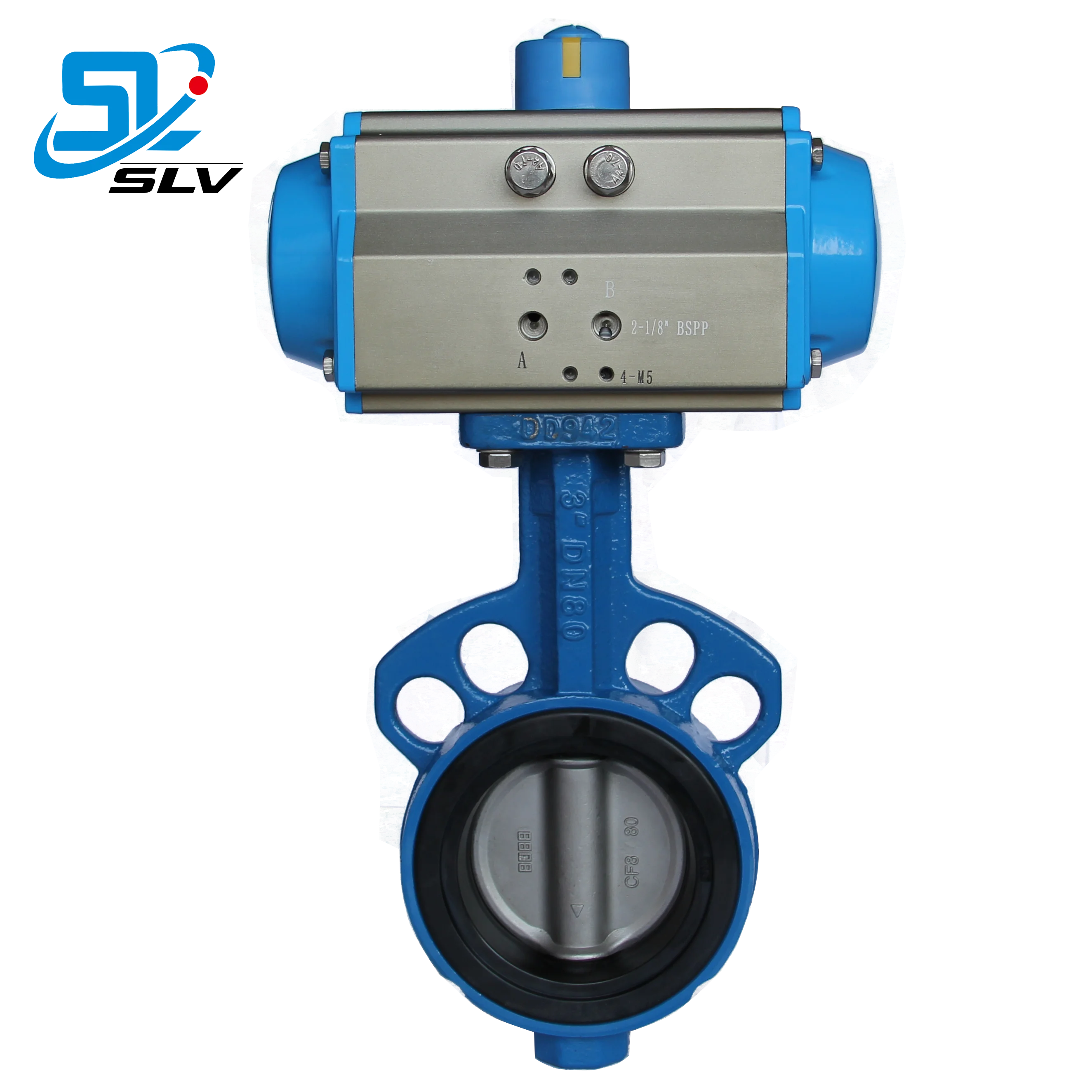Pneumatic Actuator Cast Iron Body Stainless Steel Disc Wafer Lug Butterfly Valve