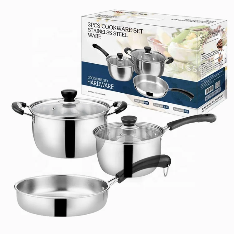 Wholesale Cheap China 5pcs Factory  Stainless Steel Cookware Set Kitchenware Hot Pot Set