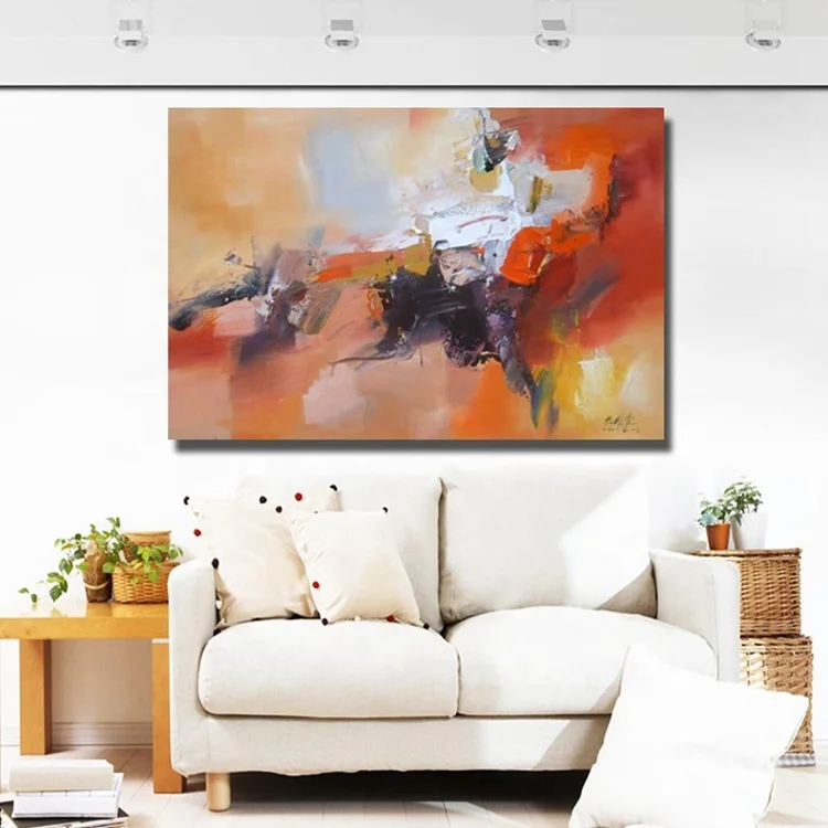 
Abstract Handmade Oil Painting Wall Abstract Art Canvas Fabric Painting Frame 