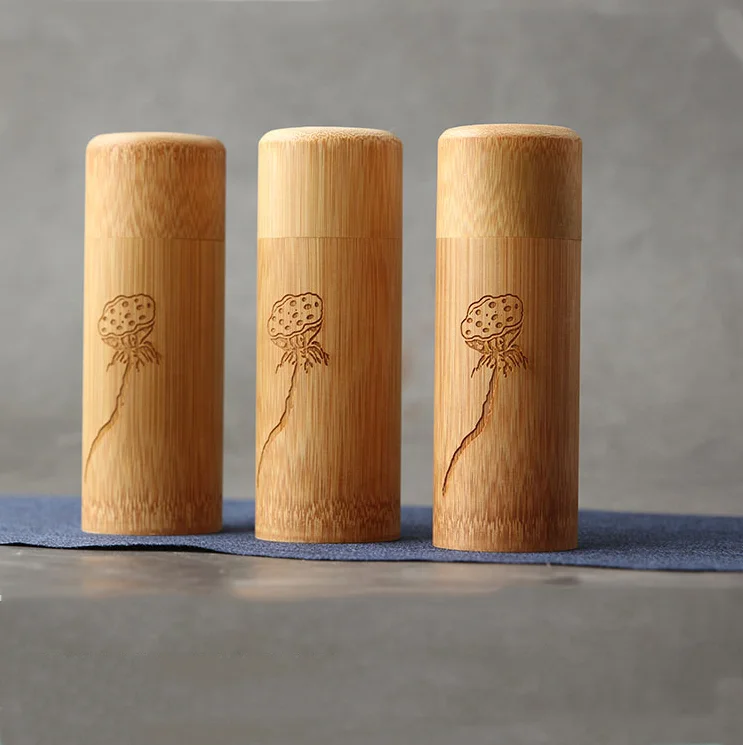 customized packaging personalized fancy bamboo round tea bag box