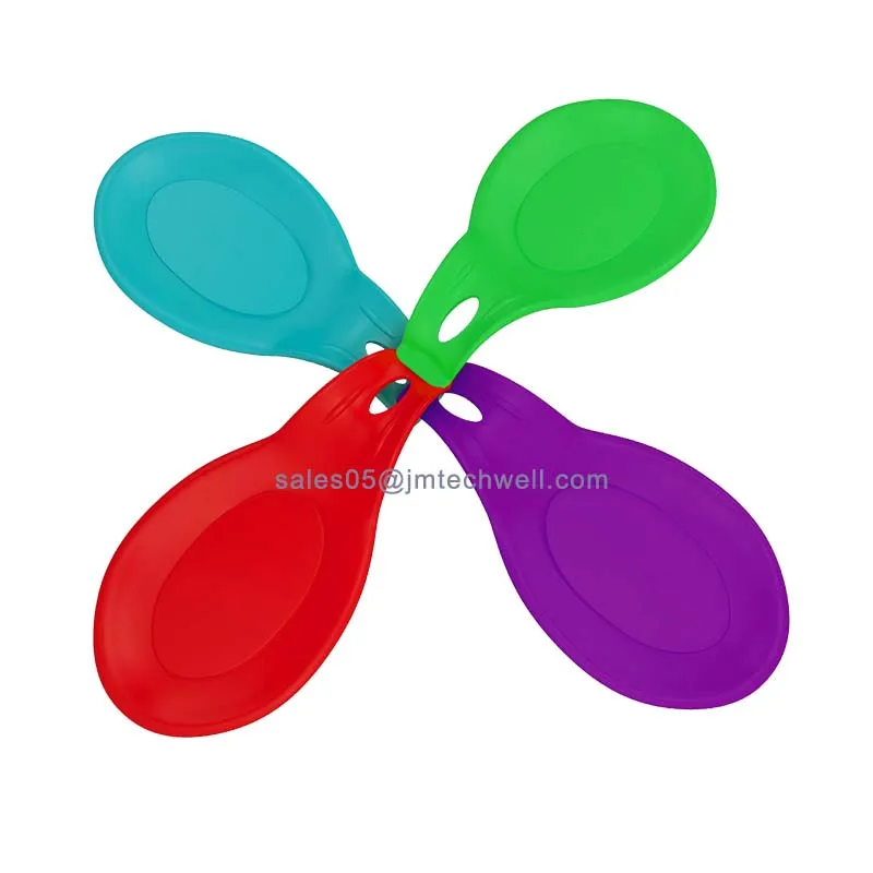 Термостойкие цветные мягкие суповая ложка отдыха силиконовый кухонный держатель ложки