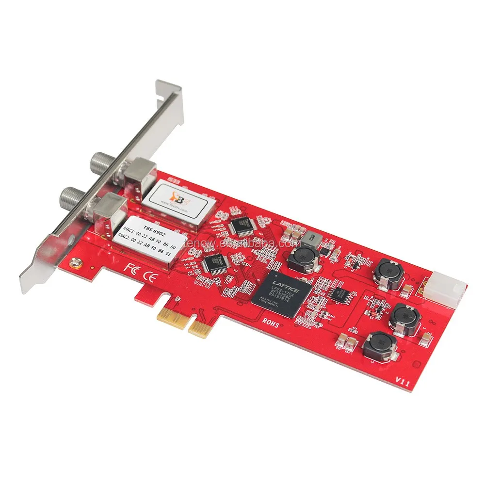 
Hot Sell TBS6902 DVB-S2 Dual Tuner PCIe Card for HD and SD Digital Satellite TV Receiving on PC 