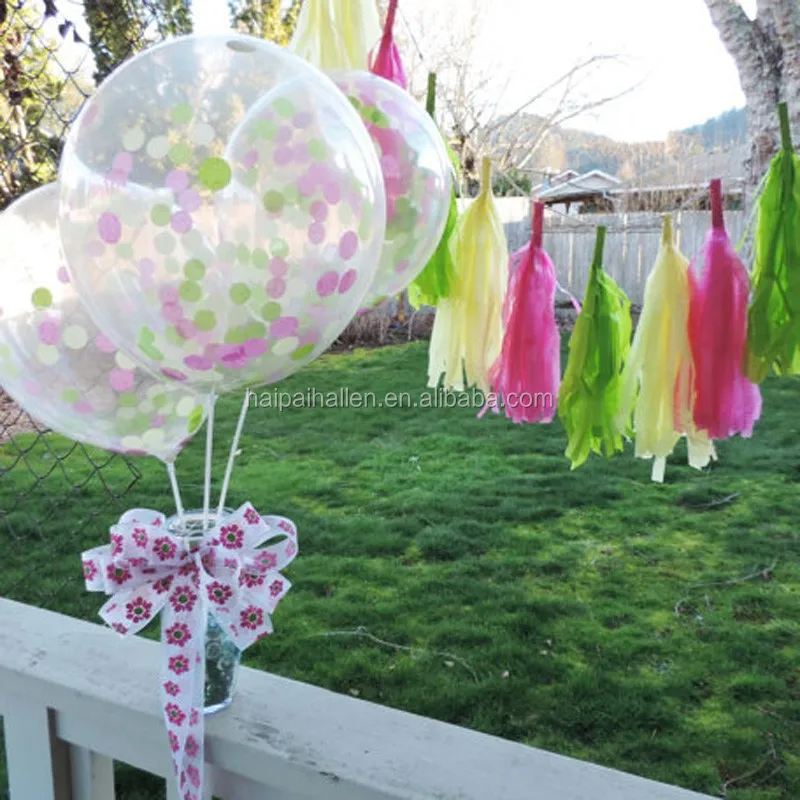 Mix colors fringe tissue paper tassle garland for sweet table buffet decor