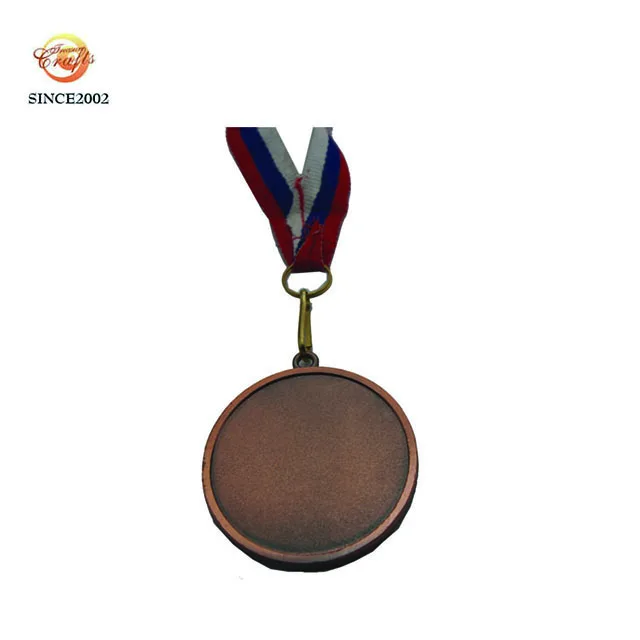 Cheaper metal blank laser engrave sticker insert race medal hanger