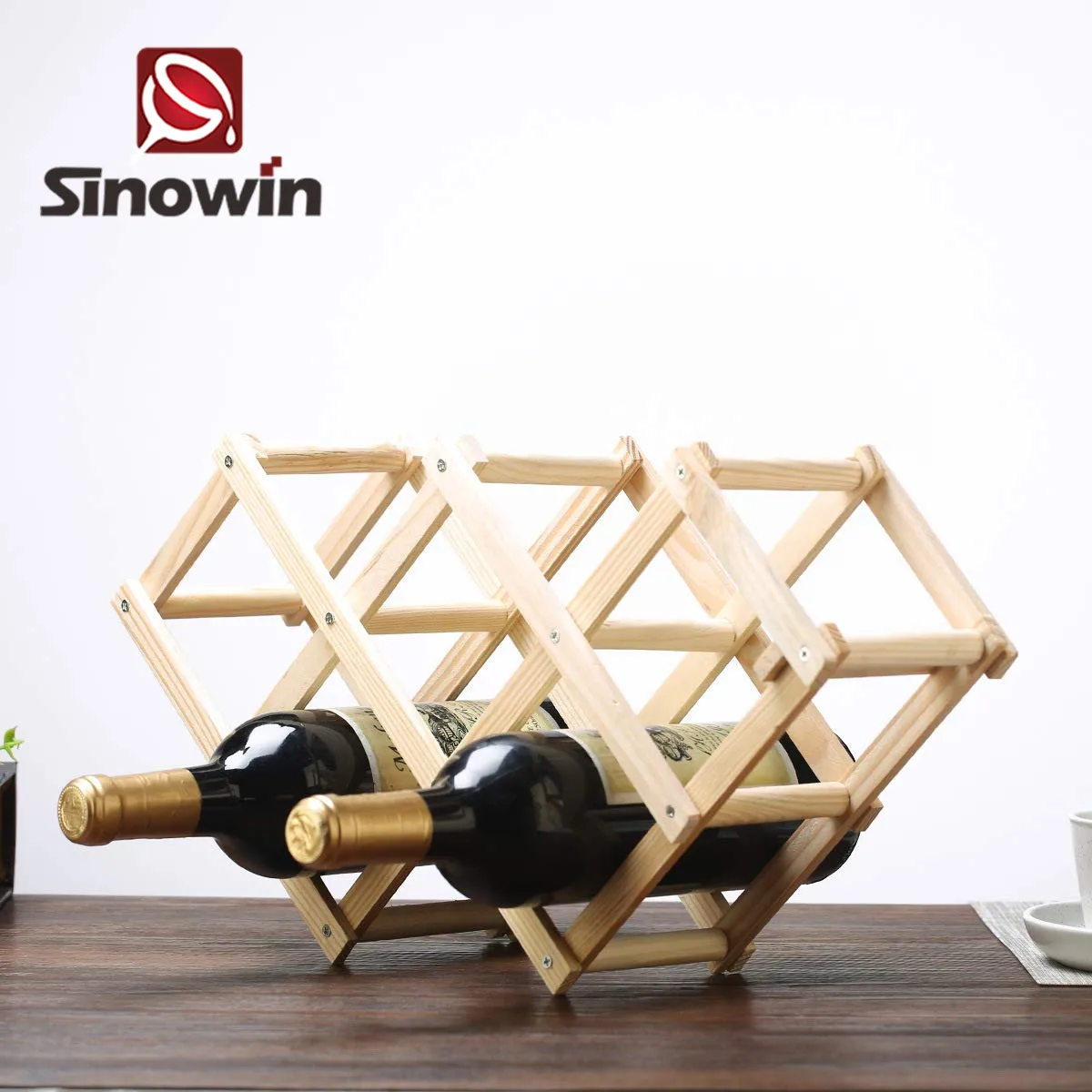 Chinese factory tabletop tree wood wine rack