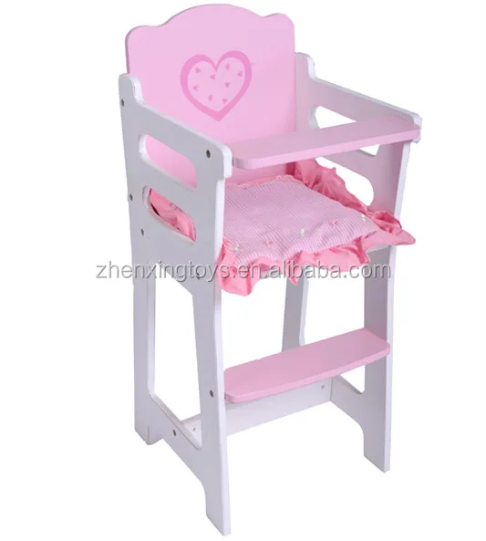 
Safe Pinky Wooden Baby doll High Chair 