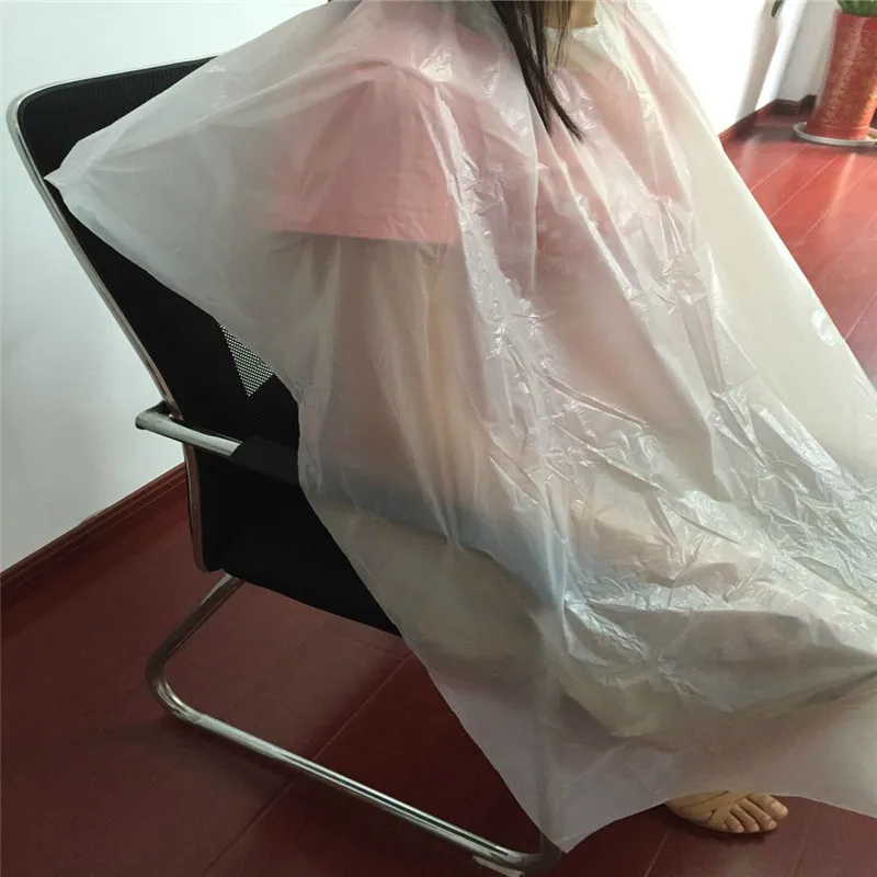 disposable colored plastic hairdressing clear shampoo clear capes wraps